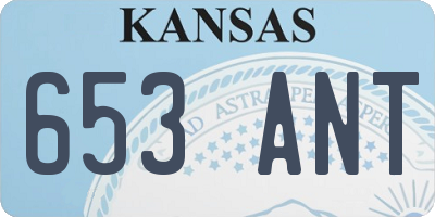 KS license plate 653ANT