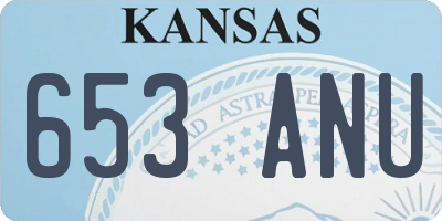 KS license plate 653ANU