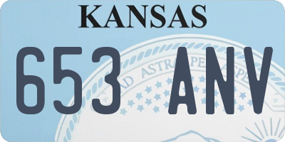KS license plate 653ANV