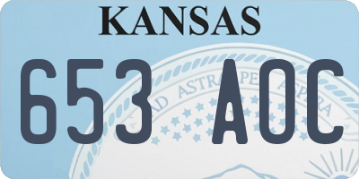 KS license plate 653AOC