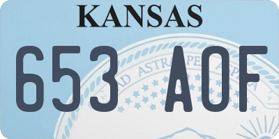 KS license plate 653AOF