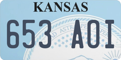 KS license plate 653AOI