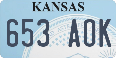 KS license plate 653AOK