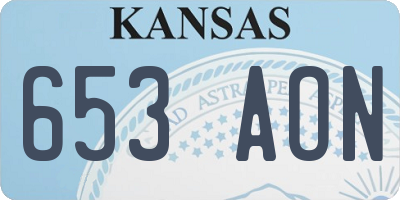 KS license plate 653AON