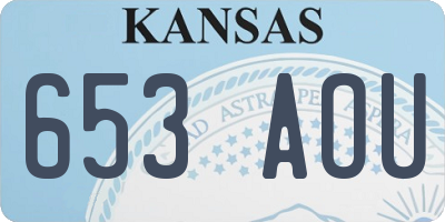 KS license plate 653AOU