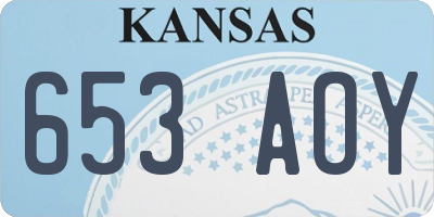 KS license plate 653AOY