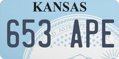 KS license plate 653APE