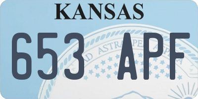 KS license plate 653APF