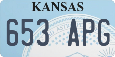 KS license plate 653APG