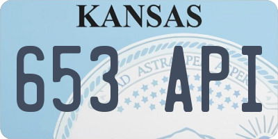 KS license plate 653API