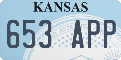 KS license plate 653APP