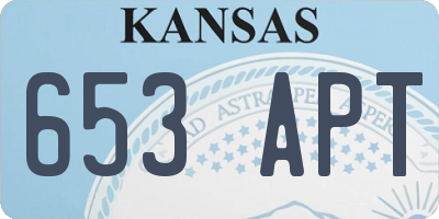 KS license plate 653APT