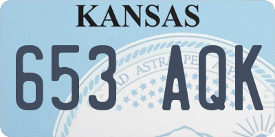 KS license plate 653AQK
