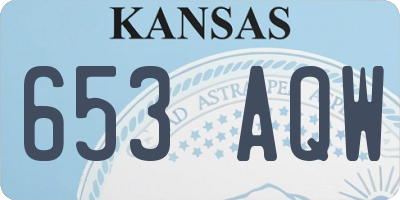 KS license plate 653AQW