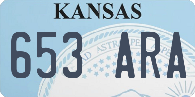 KS license plate 653ARA