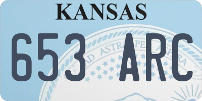 KS license plate 653ARC