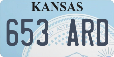 KS license plate 653ARD