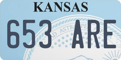 KS license plate 653ARE