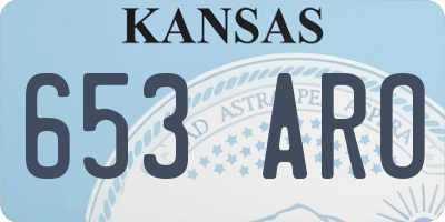 KS license plate 653ARO