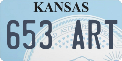 KS license plate 653ART
