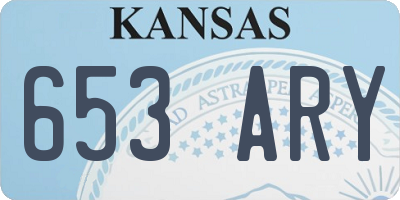 KS license plate 653ARY