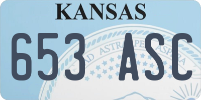 KS license plate 653ASC