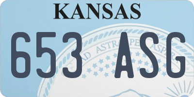 KS license plate 653ASG