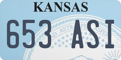 KS license plate 653ASI
