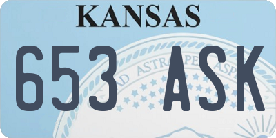 KS license plate 653ASK