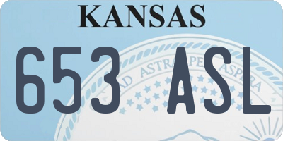 KS license plate 653ASL
