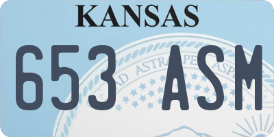 KS license plate 653ASM