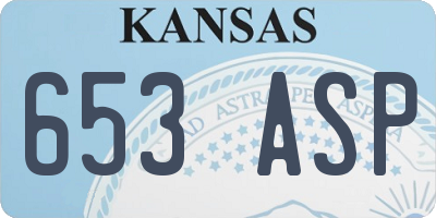 KS license plate 653ASP
