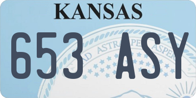 KS license plate 653ASY