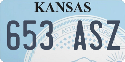 KS license plate 653ASZ