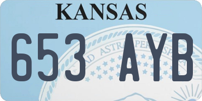 KS license plate 653AYB