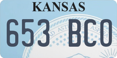KS license plate 653BCO
