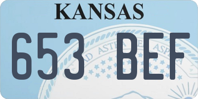 KS license plate 653BEF