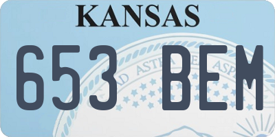 KS license plate 653BEM