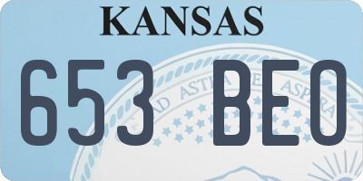 KS license plate 653BEO