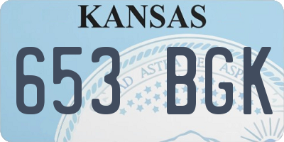 KS license plate 653BGK