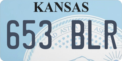 KS license plate 653BLR