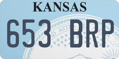 KS license plate 653BRP