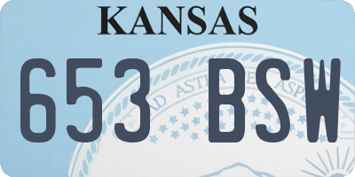 KS license plate 653BSW