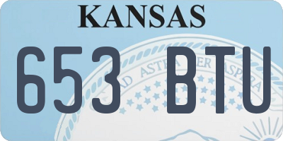 KS license plate 653BTU