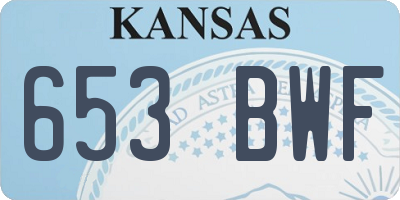KS license plate 653BWF