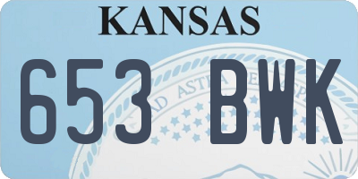 KS license plate 653BWK