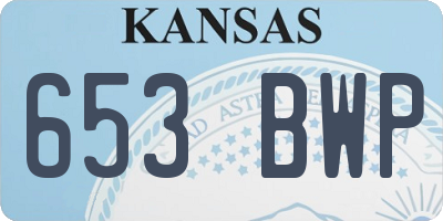 KS license plate 653BWP