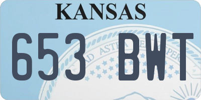 KS license plate 653BWT