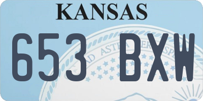 KS license plate 653BXW
