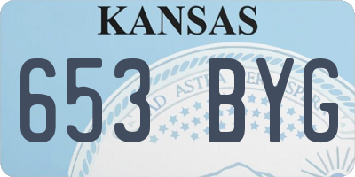 KS license plate 653BYG